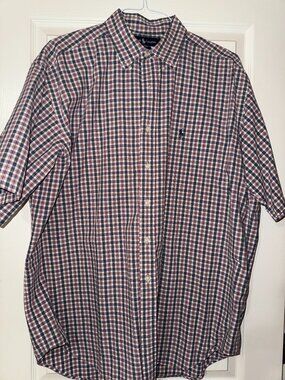 Ralph Lauren Men’s Blake Plaid Short-Sleeve Button-Down Shirt Size XL SKU039